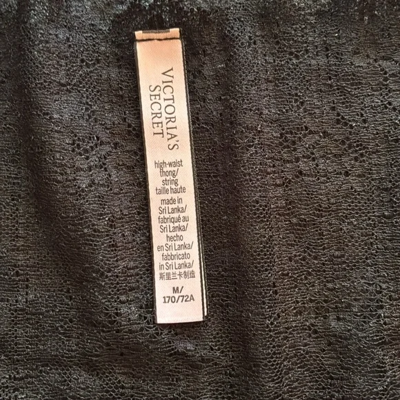 Victoria's Secret Black and Purple high rise Lace thong Panties - Picture 12 of 13